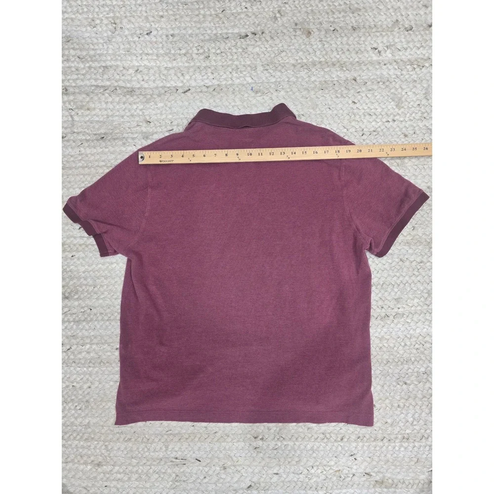 Banana Republic Mens XL Burgundy Organic Cotton Pique Short Sleeve Polo Shirt